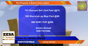 Residential Plot for Sale in Bahria Town, Lahore - (BP-62527)