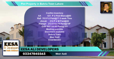 Residential Plot for Sale in Bahria Town, Lahore - (BP-62541)