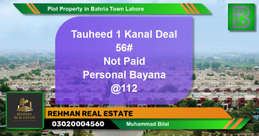 Residential Plot for Sale in Bahria Town, Lahore - (BP-62550)