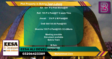 Residential Plot for Sale in Bahria Town, Lahore - (BP-62620)