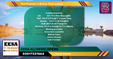 Residential Plot for Sale in Bahria Town, Lahore - (BP-62630)