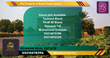 Residential Plot for Sale in Bahria Town, Lahore - (BP-62633)