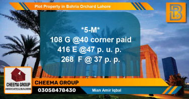 Residential Plot for Sale in Bahria Orchard, Lahore - (BP-62645)
