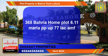 Residential Plot for Sale in Bahria Town, Lahore - (BP-62651)