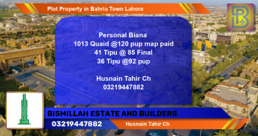 Residential Plot for Sale in Bahria Town, Lahore - (BP-62678)