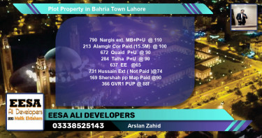 Residential Plot for Sale in Bahria Town, Lahore - (BP-62705)