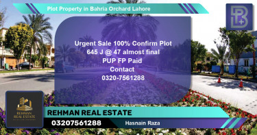 Residential Plot for Sale in Bahria Orchard, Lahore - (BP-62737)