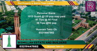 Residential Plot for Sale in Bahria Town, Lahore - (BP-62751)
