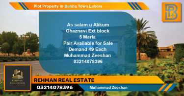 Residential Plot for Sale in Bahria Town, Lahore - (BP-62766)