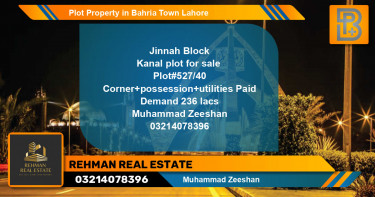Residential Plot for Sale in Bahria Town, Lahore - (BP-62818)
