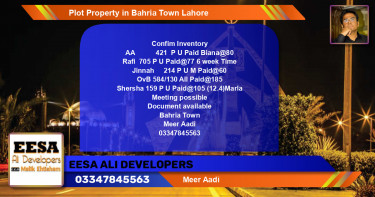 Residential Plot for Sale in Bahria Town, Lahore - (BP-62825)