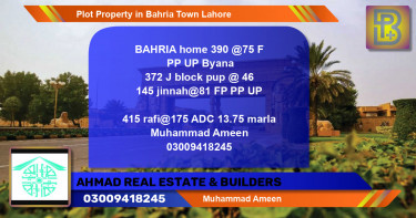 Residential Plot for Sale in Bahria Town, Lahore - (BP-62844)