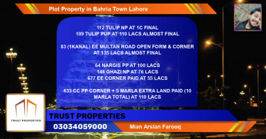 Residential Plot for Sale in Bahria Town, Lahore - (BP-62870)