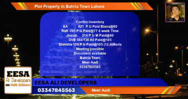 Residential Plot for Sale in Bahria Town, Lahore - (BP-62876)