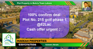 Residential Plot for Sale in Bahria Town, Lahore - (BP-62879)