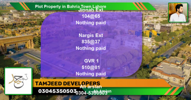 Residential Plot for Sale in Bahria Town, Lahore - (BP-62884)