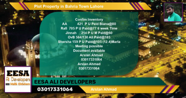 Residential Plot for Sale in Bahria Town, Lahore - (BP-62950)