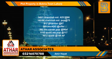 Residential Plot for Sale in Bahria Town, Lahore - (BP-62959)
