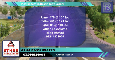 Residential Plot for Sale in Bahria Town, Lahore - (BP-63022)
