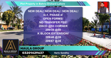 Residential Plot for Sale in Bahria Orchard, Lahore - (BP-63061)