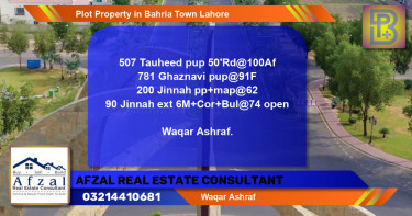 Residential Plot for Sale in Bahria Town, Lahore - (BP-63129)