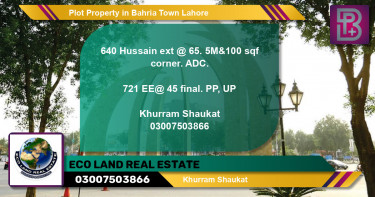 Residential Plot for Sale in Bahria Town, Lahore - (BP-63137)