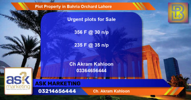Residential Plot for Sale in Bahria Orchard, Lahore - (BP-63164)