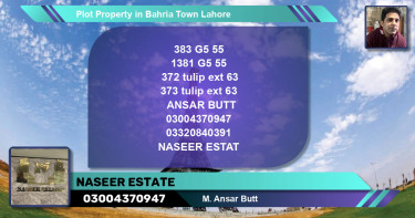 Residential Plot for Sale in Bahria Town, Lahore - (BP-63180)