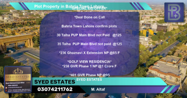 Residential Plot for Sale in Bahria Town, Lahore - (BP-63246)