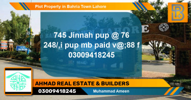 Residential Plot for Sale in Bahria Town, Lahore - (BP-63282)