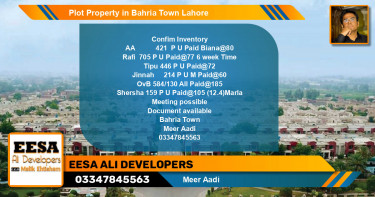 Residential Plot for Sale in Bahria Town, Lahore - (BP-63288)