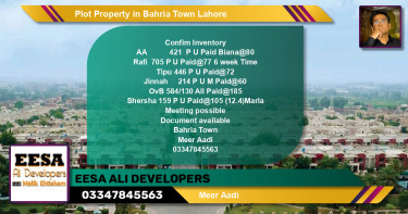 Residential Plot for Sale in Bahria Town, Lahore - (BP-63317)