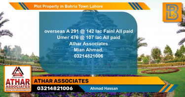 Residential Plot for Sale in Bahria Town, Lahore - (BP-63335)