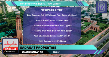 Residential Plot for Sale in Bahria Town, Lahore - (BP-63337)