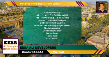 Residential Plot for Sale in Bahria Town, Lahore - (BP-63358)