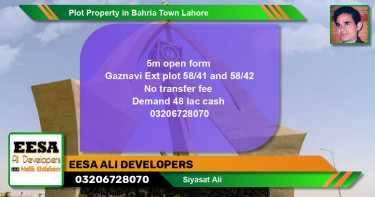 Residential Plot for Sale in Bahria Town, Lahore - (BP-63359)