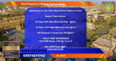 Residential Plot for Sale in Bahria Town, Lahore - (BP-63393)