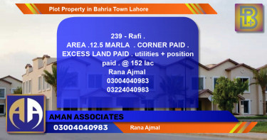 Residential Plot for Sale in Bahria Town, Lahore - (BP-63396)