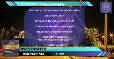 Residential Plot for Sale in Bahria Town, Lahore - (BP-63407)