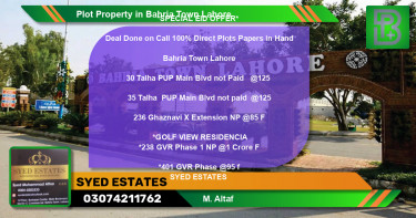 Residential Plot for Sale in Bahria Town, Lahore - (BP-63420)