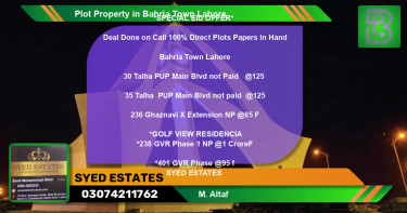 Residential Plot for Sale in Bahria Town, Lahore - (BP-63428)