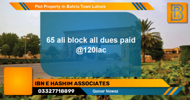 Residential Plot for Sale in Bahria Town, Lahore - (BP-63434)