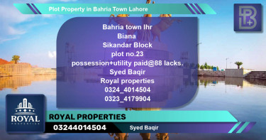 Residential Plot for Sale in Bahria Town, Lahore - (BP-63438)