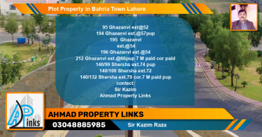 Residential Plot for Sale in Bahria Town, Lahore - (BP-63493)