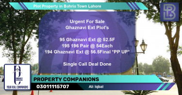 Residential Plot for Sale in Bahria Town, Lahore - (BP-63501)