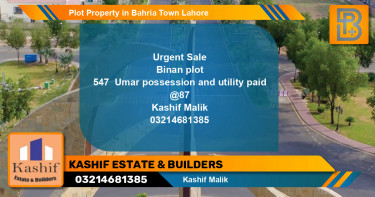 Residential Plot for Sale in Bahria Town, Lahore - (BP-63505)
