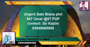 Residential Plot for Sale in Bahria Town, Lahore - (BP-63511)
