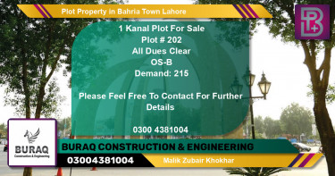 Residential Plot for Sale in Bahria Town, Lahore - (BP-63526)
