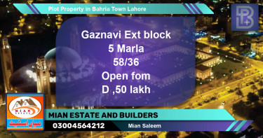 Residential Plot for Sale in Bahria Town, Lahore - (BP-63568)