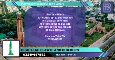 Residential Plot for Sale in Bahria Town, Lahore - (BP-63570)